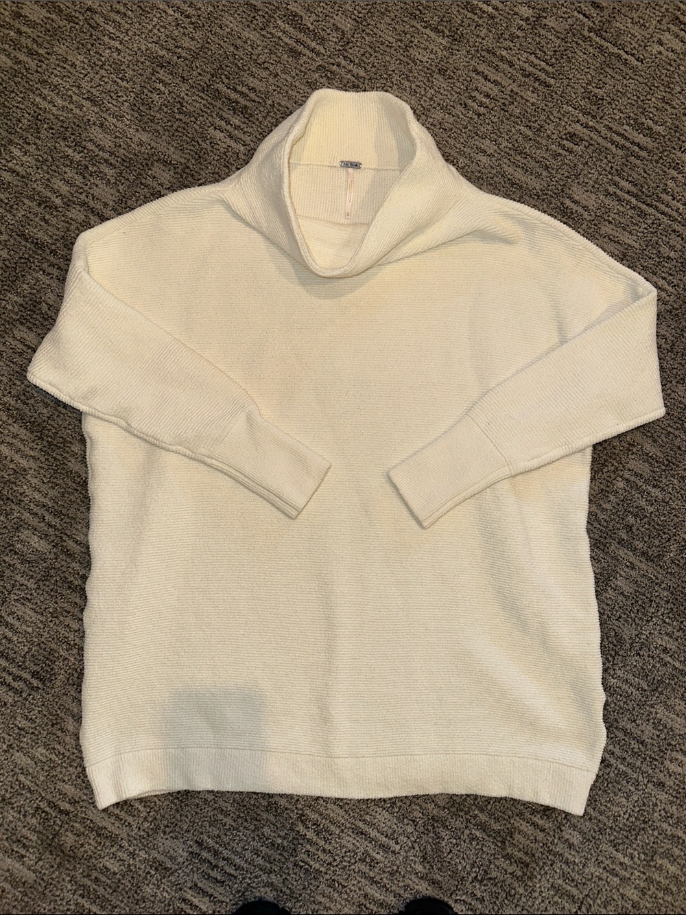 Free People Cream Cowl-Neck Sweater